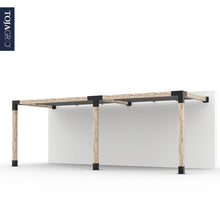 Load image into Gallery viewer, Double Wall Mount Pergola with 2 SHADE SAILS for 6x6 Wood Posts