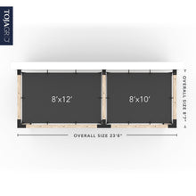 Load image into Gallery viewer, Double Wall Mount Pergola with 2 SHADE SAILS for 6x6 Wood Posts