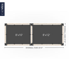 Load image into Gallery viewer, Double Pergola Kit with 2 SHADE SAILS for 4x4 Wood Posts