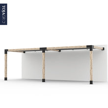 Load image into Gallery viewer, Double Wall Mount Pergola with 2 SHADE SAILS for 6x6 Wood Posts