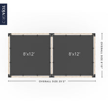 Load image into Gallery viewer, Double Pergola Kit with 2 SHADE SAILS for 4x4 Wood Posts