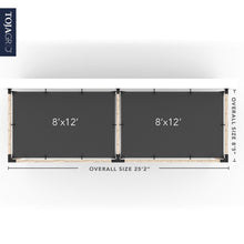Load image into Gallery viewer, Double Wall Mount Pergola Kit with 2 SHADE SAILS for 4x4 Wood Posts