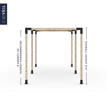 Load image into Gallery viewer, Double Pergola Kit with 2 SHADE SAILS for 4x4 Wood Posts