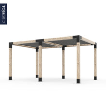 Load image into Gallery viewer, Double Pergola Kit with 2 SHADE SAILS for 6x6 Wood Posts