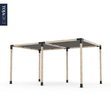 Load image into Gallery viewer, Double Pergola Kit with 2 SHADE SAILS for 4x4 Wood Posts