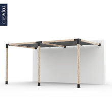 Load image into Gallery viewer, Double Wall Mount Pergola Kit with 2 SHADE SAILS for 4x4 Wood Posts