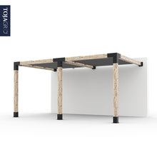 Load image into Gallery viewer, Double Wall Mount Pergola with 2 SHADE SAILS for 6x6 Wood Posts