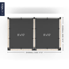 Load image into Gallery viewer, Double Wall Mount Pergola Kit with 2 SHADE SAILS for 4x4 Wood Posts