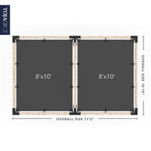 Load image into Gallery viewer, Double Pergola Kit with 2 SHADE SAILS for 4x4 Wood Posts