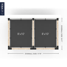 Load image into Gallery viewer, Double Wall Mount Pergola with 2 SHADE SAILS for 6x6 Wood Posts