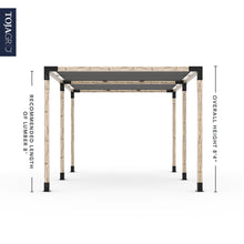Load image into Gallery viewer, Double Pergola Kit with 2 SHADE SAILS for 4x4 Wood Posts