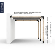 Load image into Gallery viewer, Double Wall Mount Pergola Kit with 2 SHADE SAILS for 4x4 Wood Posts