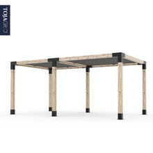 Load image into Gallery viewer, Double Pergola Kit with 2 SHADE SAILS for 6x6 Wood Posts