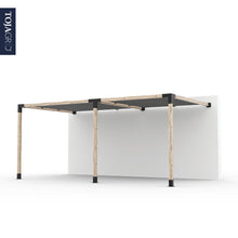 Load image into Gallery viewer, Double Wall Mount Pergola Kit with 2 SHADE SAILS for 4x4 Wood Posts