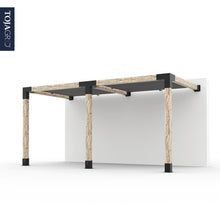 Load image into Gallery viewer, Double Wall Mount Pergola with 2 SHADE SAILS for 6x6 Wood Posts