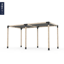 Load image into Gallery viewer, Double Pergola Kit with 2 SHADE SAILS for 4x4 Wood Posts