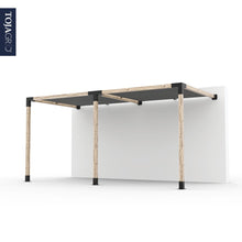 Load image into Gallery viewer, Double Wall Mount Pergola Kit with 2 SHADE SAILS for 4x4 Wood Posts