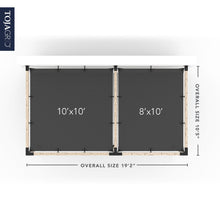 Load image into Gallery viewer, Double Wall Mount Pergola Kit with 2 SHADE SAILS for 4x4 Wood Posts