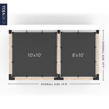 Load image into Gallery viewer, Double Wall Mount Pergola with 2 SHADE SAILS for 6x6 Wood Posts