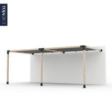 Load image into Gallery viewer, Double Wall Mount Pergola Kit with 2 SHADE SAILS for 4x4 Wood Posts