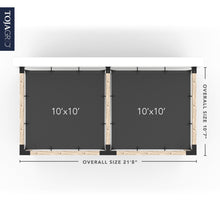 Load image into Gallery viewer, Double Wall Mount Pergola with 2 SHADE SAILS for 6x6 Wood Posts