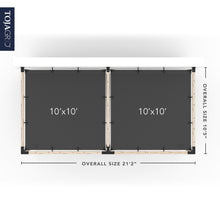 Load image into Gallery viewer, Double Wall Mount Pergola Kit with 2 SHADE SAILS for 4x4 Wood Posts