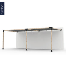 Load image into Gallery viewer, Double Wall Mount Pergola Kit with 2 SHADE SAILS for 4x4 Wood Posts