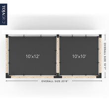 Load image into Gallery viewer, Double Wall Mount Pergola with 2 SHADE SAILS for 6x6 Wood Posts