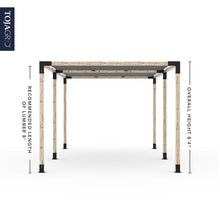 Load image into Gallery viewer, Double Pergola Kit with 2 SHADE SAILS for 4x4 Wood Posts
