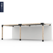 Load image into Gallery viewer, Double Wall Mount Pergola with 2 SHADE SAILS for 6x6 Wood Posts