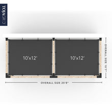 Load image into Gallery viewer, Double Wall Mount Pergola with 2 SHADE SAILS for 6x6 Wood Posts