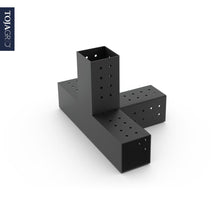 Load image into Gallery viewer, 2 QUAD 4 Arm Pergola Extension Brackets with 2 SOLOs for 4x4 Wood Posts