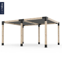 Load image into Gallery viewer, Double Pergola Kit with 2 SHADE SAILS for 6x6 Wood Posts