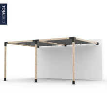 Load image into Gallery viewer, Double Wall Mount Pergola Kit with 2 SHADE SAILS for 4x4 Wood Posts