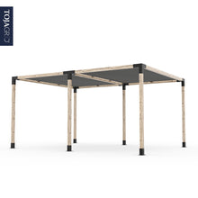 Load image into Gallery viewer, Double Pergola Kit with 2 SHADE SAILS for 4x4 Wood Posts