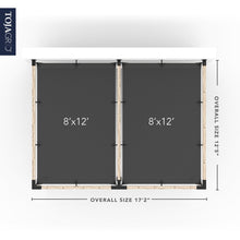 Load image into Gallery viewer, Double Wall Mount Pergola Kit with 2 SHADE SAILS for 4x4 Wood Posts
