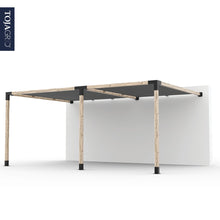 Load image into Gallery viewer, Double Wall Mount Pergola Kit with 2 SHADE SAILS for 4x4 Wood Posts