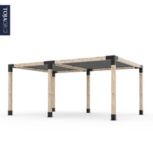 Load image into Gallery viewer, Double Pergola Kit with 2 SHADE SAILS for 6x6 Wood Posts