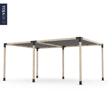 Load image into Gallery viewer, Double Pergola Kit with 2 SHADE SAILS for 4x4 Wood Posts