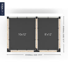 Load image into Gallery viewer, Double Wall Mount Pergola with 2 SHADE SAILS for 6x6 Wood Posts