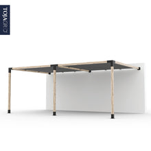 Load image into Gallery viewer, Double Wall Mount Pergola Kit with 2 SHADE SAILS for 4x4 Wood Posts