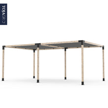 Load image into Gallery viewer, Double Pergola Kit with 2 SHADE SAILS for 4x4 Wood Posts