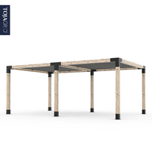 Load image into Gallery viewer, Double Pergola Kit with 2 SHADE SAILS for 6x6 Wood Posts