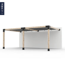 Load image into Gallery viewer, Double Wall Mount Pergola with 2 SHADE SAILS for 6x6 Wood Posts