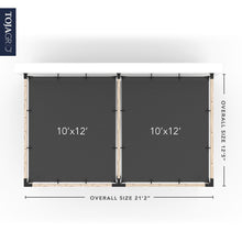 Load image into Gallery viewer, Double Wall Mount Pergola Kit with 2 SHADE SAILS for 4x4 Wood Posts