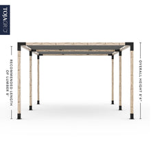 Load image into Gallery viewer, Double Pergola Kit with 2 SHADE SAILS for 4x4 Wood Posts