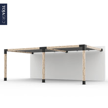 Load image into Gallery viewer, Double Wall Mount Pergola with 2 SHADE SAILS for 6x6 Wood Posts