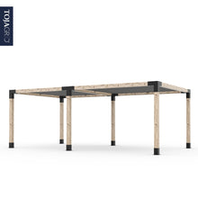 Load image into Gallery viewer, Double Pergola Kit with 2 SHADE SAILS for 6x6 Wood Posts