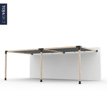 Load image into Gallery viewer, Double Wall Mount Pergola Kit with 2 SHADE SAILS for 4x4 Wood Posts