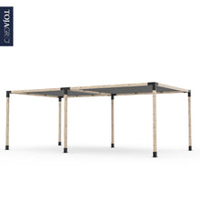 Load image into Gallery viewer, Double Pergola Kit with 2 SHADE SAILS for 4x4 Wood Posts